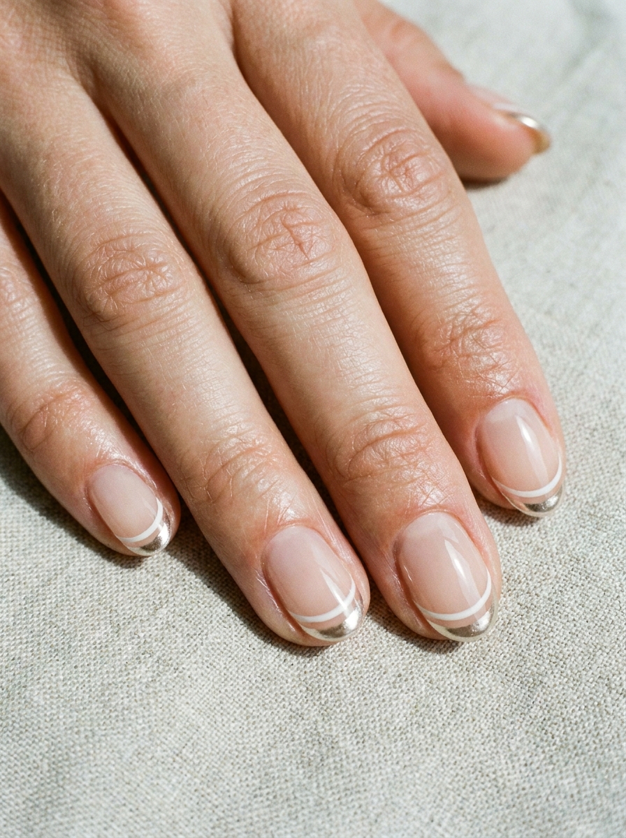 Double Chrome French Nails als French Chrome Nägel Inspiration 2026